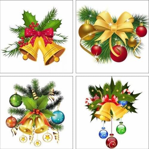 New Arrival Diy Full Diamond Painting Christmas Bell Kit 3D Diamond Embroidery Landscape Needlework Handicraft Decor For Home