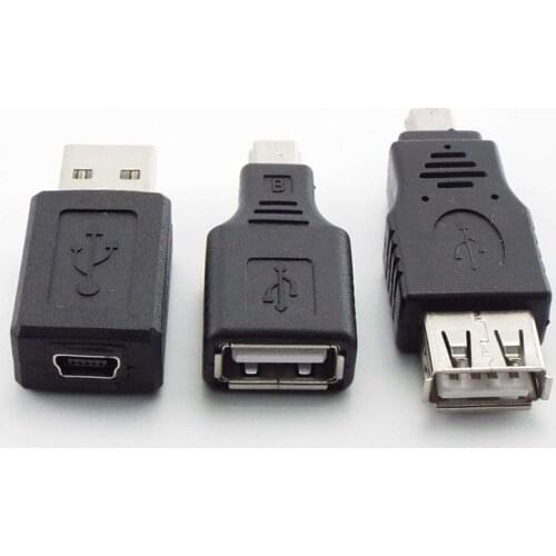 USB 2.0 A Female Male To Mini B 5-Pin Female/Male Connector Adapter For Mini Type-A B Jack Splitter PC Smart Phone OTG Converter