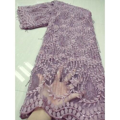 Popular French Embroidery-Tulle Lace Fabric African Lace Fabric 2020 High Quality Sequined Lace Nigerian Net Lace Fabric 5Yards