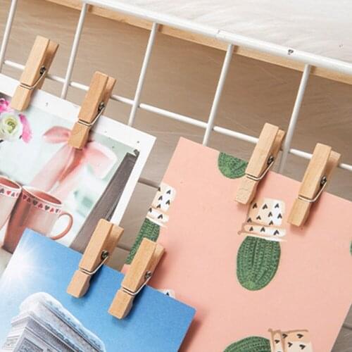 Clothes Pegs Natural Clip Mini Wooden Clothes Photo Paper Peg Clothespin Laundry Hangers Wedding Party 2