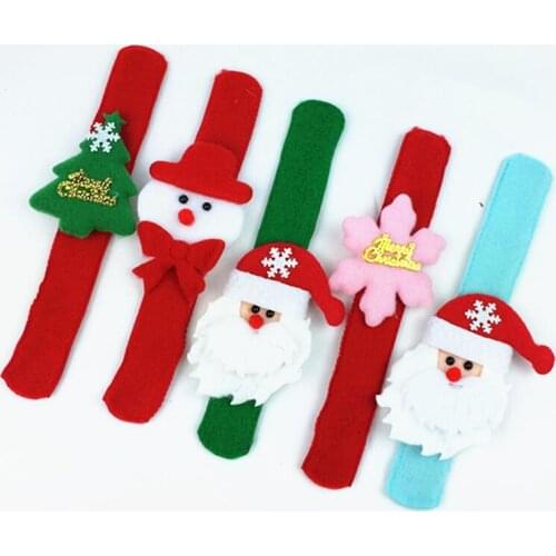 Christmas gifts Slap Bracelets Wristband Children kids Santa Claus tree slap pat circle Bracelets Xmas decorations Circle SN2035