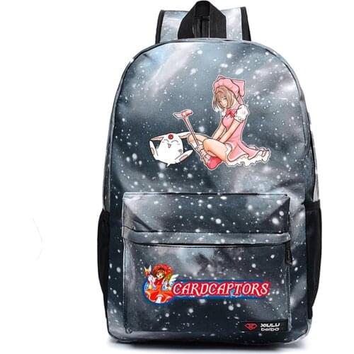 Packsack Anime Card Captor Backpack Canvas High Quality Schoolbag Casual Teenger Unisex Student Travel Laptop Bag
