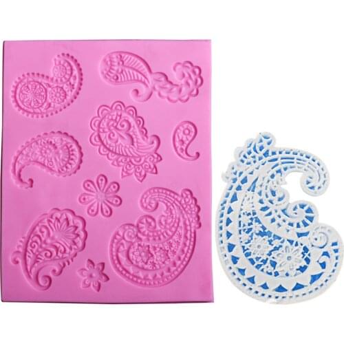 3D DIY Flower Shape Silicone Cake Mould Soap Molds Cake Border Decoration Chocolate Lace Mold Cupcake Cookie Baking Tool