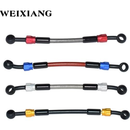 Universal 15cm Motorcycle Brake Oil Hose Line Pipe Hydraulic Reinforced Stainless Steel Braided Fit ATV Dirt Pit Bike 4 Colors