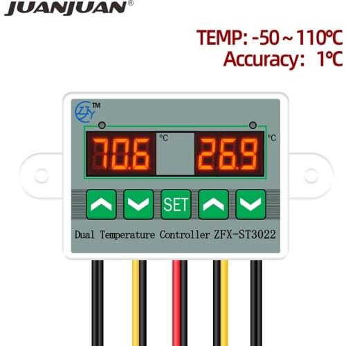 ZFX-ST3012 Dual Temperature Controller Thermostat Controller Temp Control Thermoregulator Control Module 12V/24V/220V 30%off