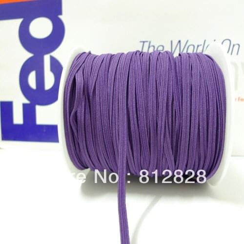 50 Meters 1/8" 3mm #25 Purple Color Skinny Elastic Bands
