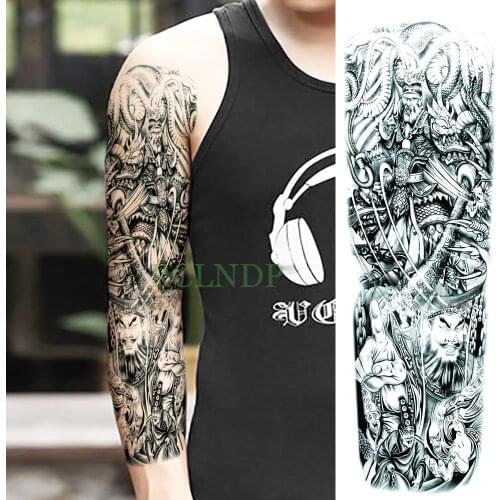 Waterproof Temporary Tattoo Sticker Sun Wukong Infernal ghost full arm fake tatto flash tatoo Body Art Painting for men women