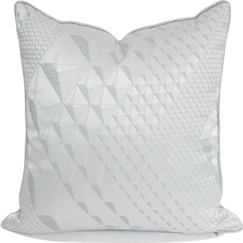 High Precision Grey Geometric Decorative Pillows New Chinese Style Jacquard Cushion Cover Home Sofa Designer Bedside Pillowcase