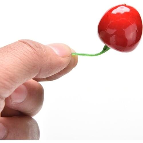 10/20Pcs Funny Kitchen Toys 2.5cm Mini Fake Plastic Fruit Small Berries Artificial Flower Red Cherry For Kids Home decoration