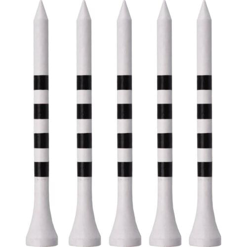 100pcs/Bag Bamboo Golf Tees Wite Red Yello With Black Stripe Mark Scale 70mm 83mm Golf Accesories 2 size New Colorfull