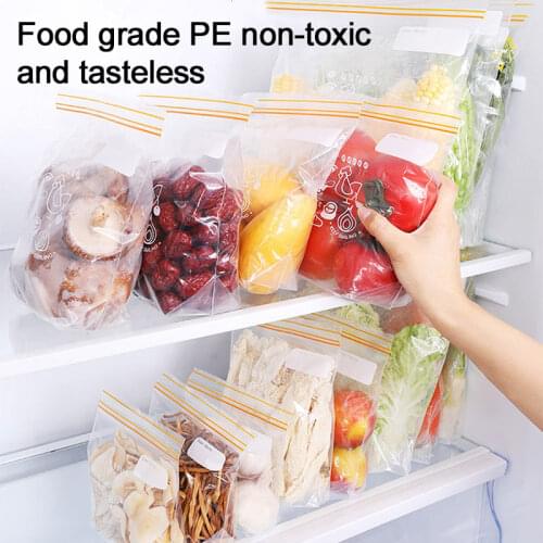 15/20/30pcs Reusable Food Storage Containers Set Fresh Stand Up Zipper Bag Fruit Vegetable Food Saran Wrap Bag Seal Organizer