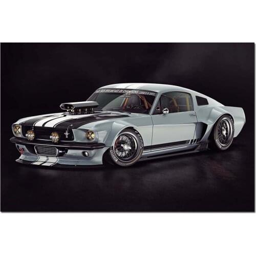 1965 Ford Mustang Muscle Car Photo Canvas Wall Art Posters and Prints Modern Painting for Home Decor