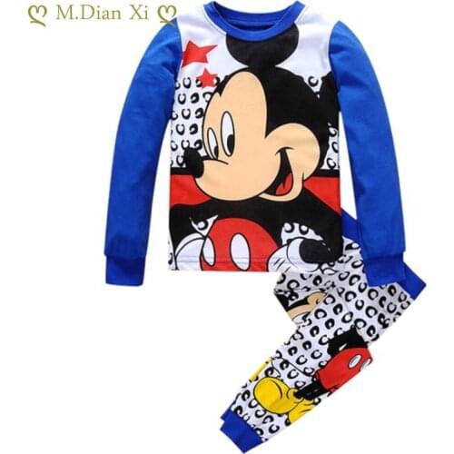 2pcs/set Childrens Pajamas Sets Girls Boys Anna Elsa Cartoon Cars Minnie Mickey Kids Pyjamas Baby Boy Clothes