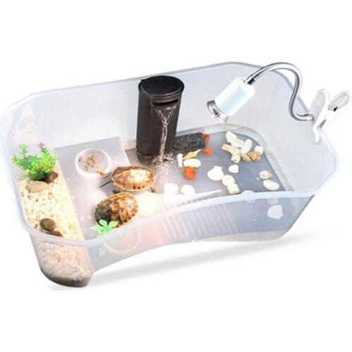 Balcony Aquarium Tank Habitat Pet Supplies Practical Turtle Tank Reptile Platform Plastic Portable Terrapin Tortoise Habitat