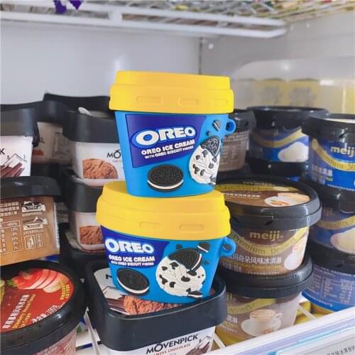 Oreo Milk Ice cream cup case for Airpods 1 2 3 Pro Earphone Box Cover 3D Soft Bluetooth Wireless Protect Case for Airpod Pro