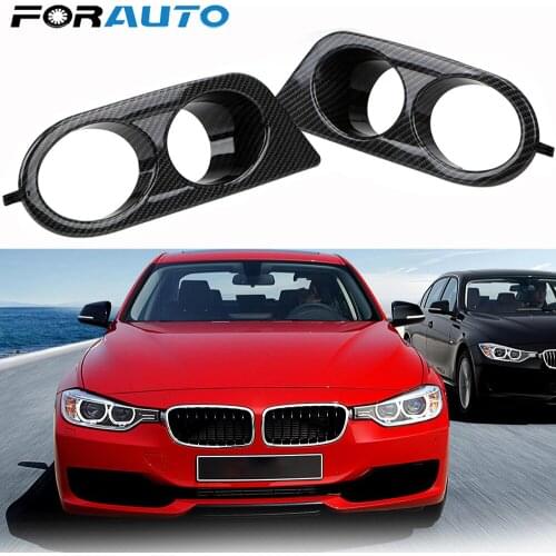 FORAUTO 1 Pair Car Fog Light Covers Dual Hole Front Bumper Fiber/Black Surround Air Duct For BMW E46 M3 2001-2006