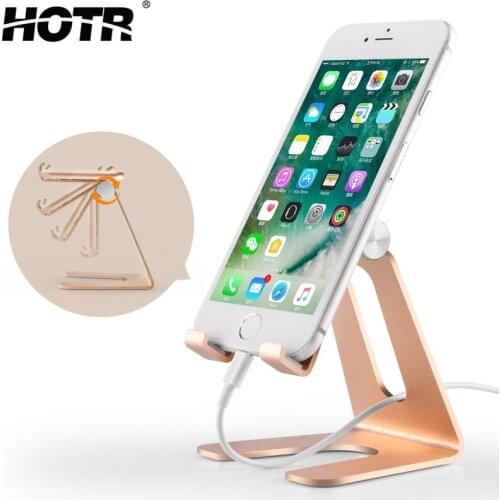 HOTR Rotatable Aluminium Alloy Mobile Phone Holder Metal Tablet Holder Stand Mount Support Universal Table Holder Accessories