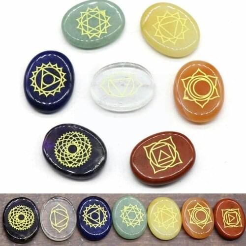 Chakra Stones Crystal Reiki Healing Energy Palm Natural Rough Quartz Ornaments Gemstone Set Crystal Mineral Stone Decor Hom W3X2
