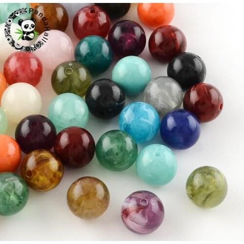 6mm 8mm 12mm 14mm 16mm Round Imitation Gemstone Acrylic Beads for Jewelry Making 50pcs