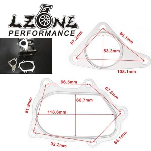 LZONE - 10PCS/LOT For SUBARU TOYOTA EJ20 EJ25 TD04L TD05H TD04 TD05 Turbo Gaskets Down pipe Manifold Gasket Kit TTG01
