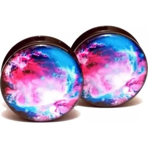 2PCS Fashion Colours of the Rainbow Ear Gauges Plugs Tunnels Screw Fit Expansion Ear Stretched Piercing Unnels Body Jewelry