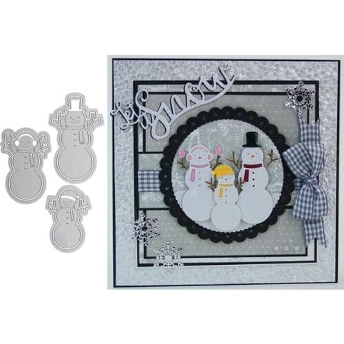 3-piece Set Lovely Snowmans Winter Christmas Useful Metal Cutting Dies For DIY Scrapbooking Paper Cards Crafts Dies New 2019