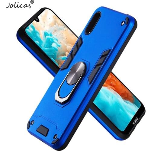 No Fingerprint Hole On Back! Magnetic Car Hold Shockproof Hard PC Case Y6 Pro 2019 sFor Positivo Huawei capa Y6 Pro 2019