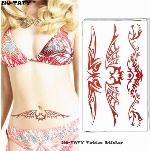 Nu-TATY Bronze wings totem Temporary Tattoo Body Art Arm Flash Tattoo Stickers 17*10cm Waterproof Fake Painless Tattoo