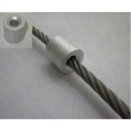 HQ RH02 Rigging Hardware American Standard 3/32 or 1/8 Inch Round Aluminium Crimp Sleeves Ferrule for Wire Rope