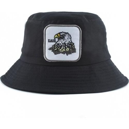 2019 New Fashion Harajuku Hip Hop Bucket Hat Men Animal Embroidery Fishing Fisherman Hat Women Casual Sun Cap