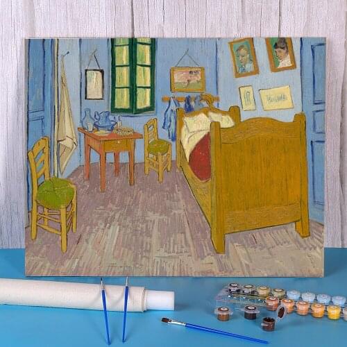 Landscape Van Gogh Coloring By Numbers Painting Complete Kit Acrylic Paints 50*70 Paiting By Numbers Loft Handicraft