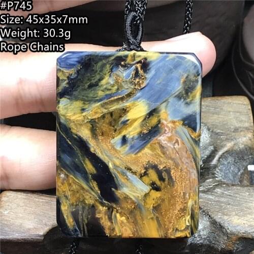 Natural Yellow Red Pietersite Pendant For Women Man Crystal 44x20x8mm Beads Water Drop Silver Namibia Energy Stone Jewelry AAAAA