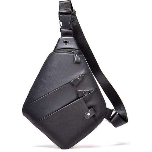 Waist Bag For Men Genuine Crazy Horse Leather Fanny Pack Belt Sling Chest Bag Male Small Waist Bag Pack For Phone Pouch Travel