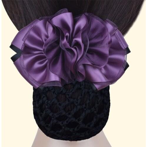 Korean Version of Professional Hair Net Thick And Fine Net Hotel Work Headdress Clip High-end Three-Dimensional Flower