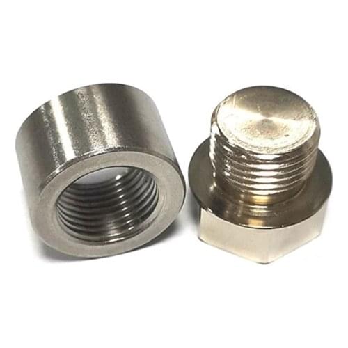 M18X1.5 O2 Oxygen Sensor Bung Stepped Style Mounting Wideband Solder Bung and Plugs Nut Stepped Cap Fittings Weld Bung