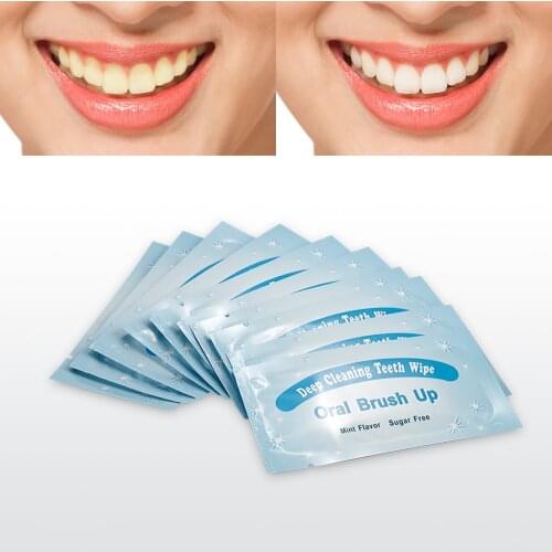 10 Pieces/Pack Pro Finger Brush Deep Clean Teeth Wipe Oral Brush Up Mint Flavor Sugar Free Clean Teeth Before Tooth Whitening