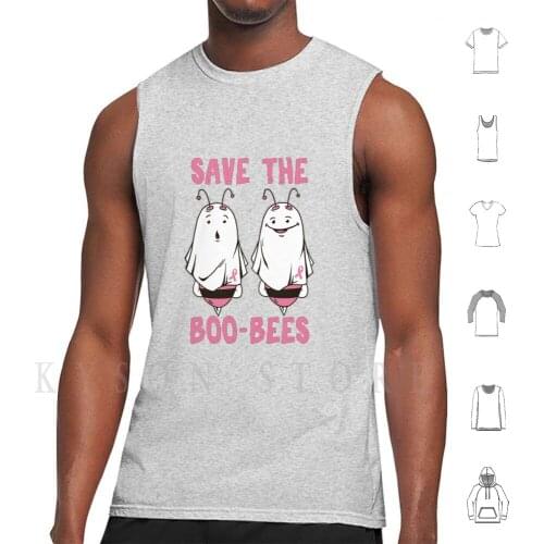 Save The Boobees Cute Breast Cancer Awareness Gift Tank Tops Vest Sleeveless Women Mother Breast Cancer Cancer Survivor