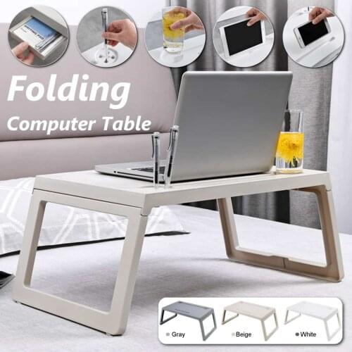Adjustable Folding Computer Table Laptop Desk Home Laptop Bed Tray Table Desk Lap Desk for Study and Reading Bed Top Tray Table