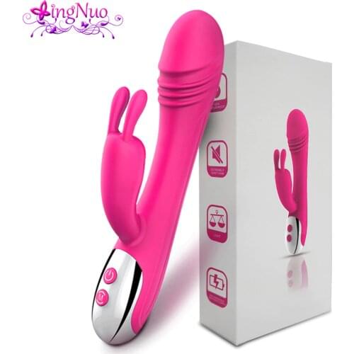Super Soft Silicone Rabbit Vibrator Dildo For Women Clit Clitoris Stimulator USB Powerful Female Masturbator Sex Toys For Adults
