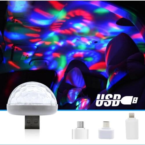 Car Roof DJ Light Interior LED Party Starry Laser Atmosphere Ambient Projector USB Auto Decoration Night Home Decor Lights