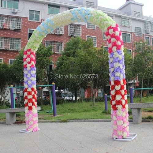 High density wedding decorative flower arch artificial hydrangea road led flowers Wedding flowers