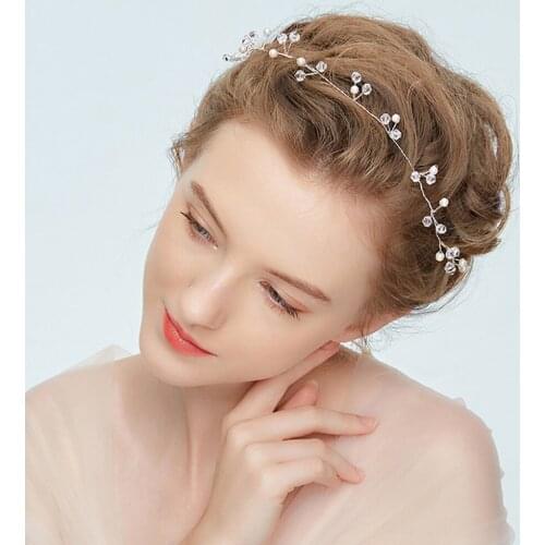 Silver Headband Contracted and elegant women Headwear Wedding Bridal headdress Accessories banquet Circular crystal ornament