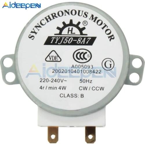 AC 220V-240V CW/CCW Microwave Turntable Turn Table Sincrono Synchronous Motor TYJ50-8A7 Vertical Turntable Motor d shafted 7