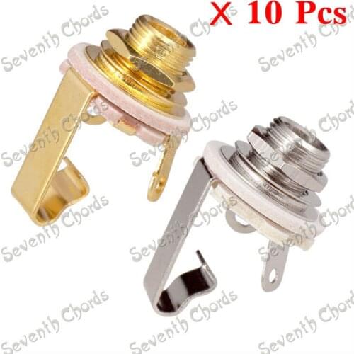 10 Pcs 6.35mm 1/4" Mono Input Jack Plug Socket For Electric Guitar Bass Pickup output