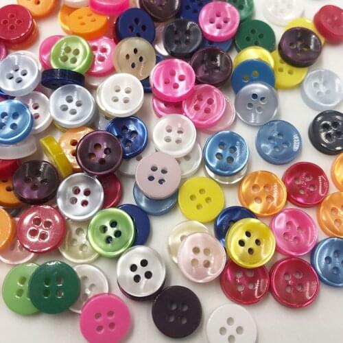 100pcs 11MM 4-holes mix colors plastic buttons garment sewing accessories DIY scrapbooking PT162