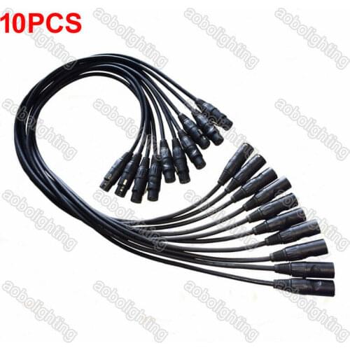 10x DMX Cable 3.2ft XLR M/F 1M for Stage Moving head LED par can hazer Fogger DJ christmas projector stage lighting effect