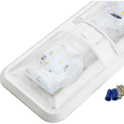DC 12V RV LED Ceiling Double Dome Light for Natural White 48pcs 5050SMD