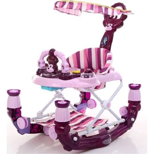 2 in 1 Baby Learn Walkers Kids With Wheels Andador Car Toddler Fold Music Balance Anti-Rollover Trolley Rocking Horse