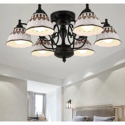 2016 Nordic Minimalism Novelty Patterned Glass Led Chandelier Light Bedroom Living Room 85-265V Modern Simple E27 Chandelier