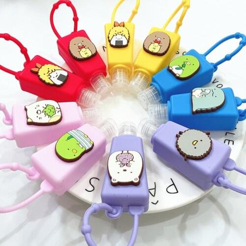 30ml Cartoon Waterless Silicone Bath Body Works Hand Sanitizer Pocketable Holder With Empty Bottle